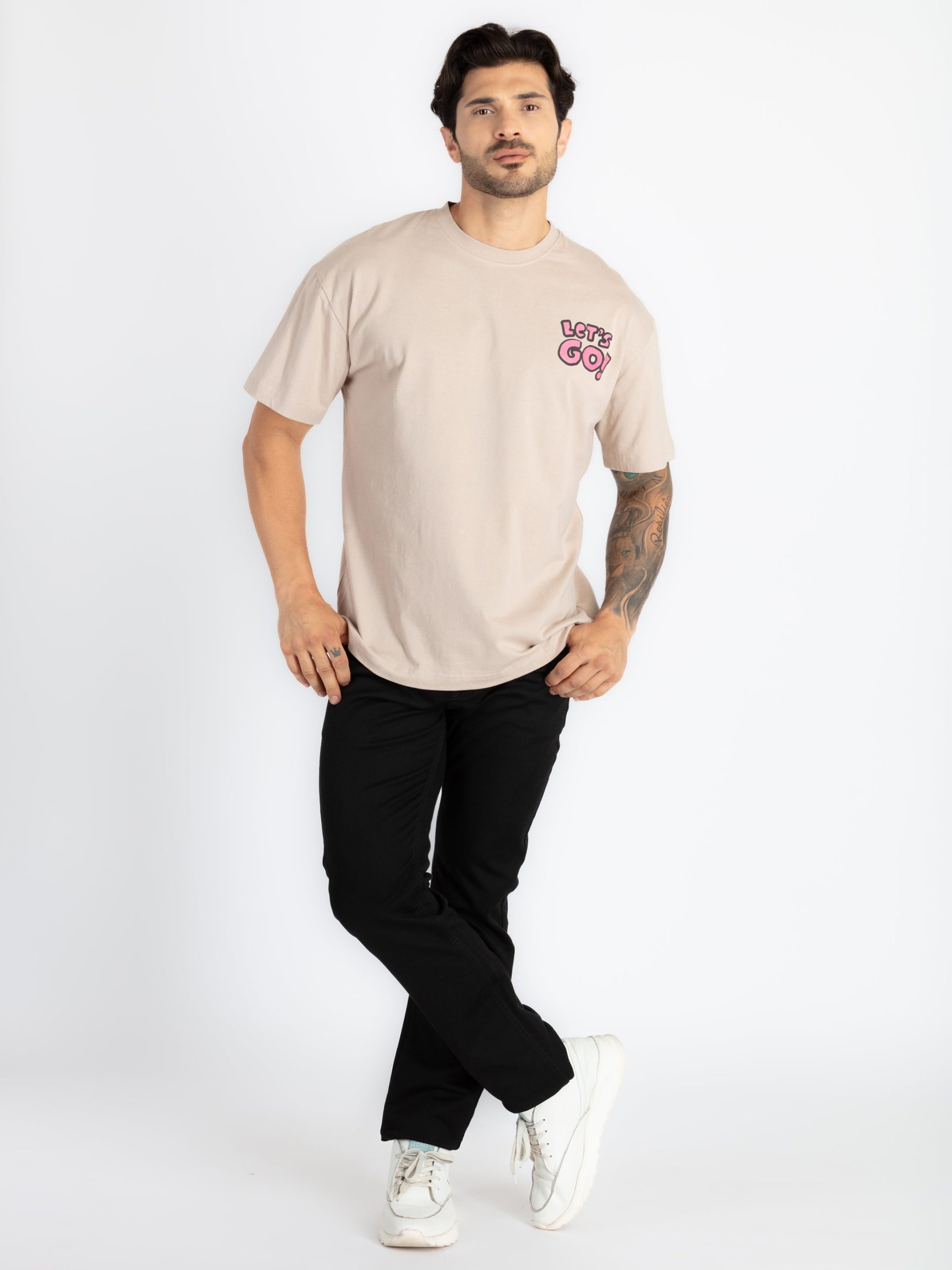 Mens Front & Back Printed Oversized T-Shirt