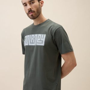 Status Quo Men'S Printed Round Neck Half Sleeves Oversized Tshirt