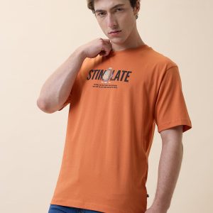 Status Quo Men'S Printed Round Neck Half Sleeves Oversized T-Shirt
