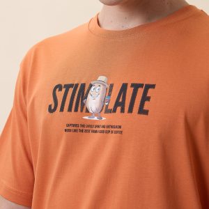Status Quo Men'S Printed Round Neck Half Sleeves Oversized T-Shirt