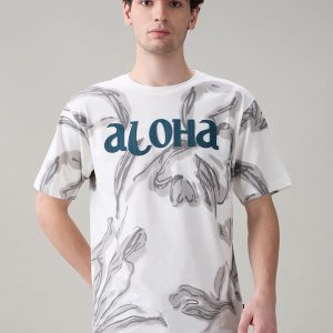 Status Quo Men'S Oversized Typography Print Round Neck T-Shirt