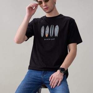 Status Quo Men'S Regular Fit Round Neck T-Shirt With Typography And Graphic Print