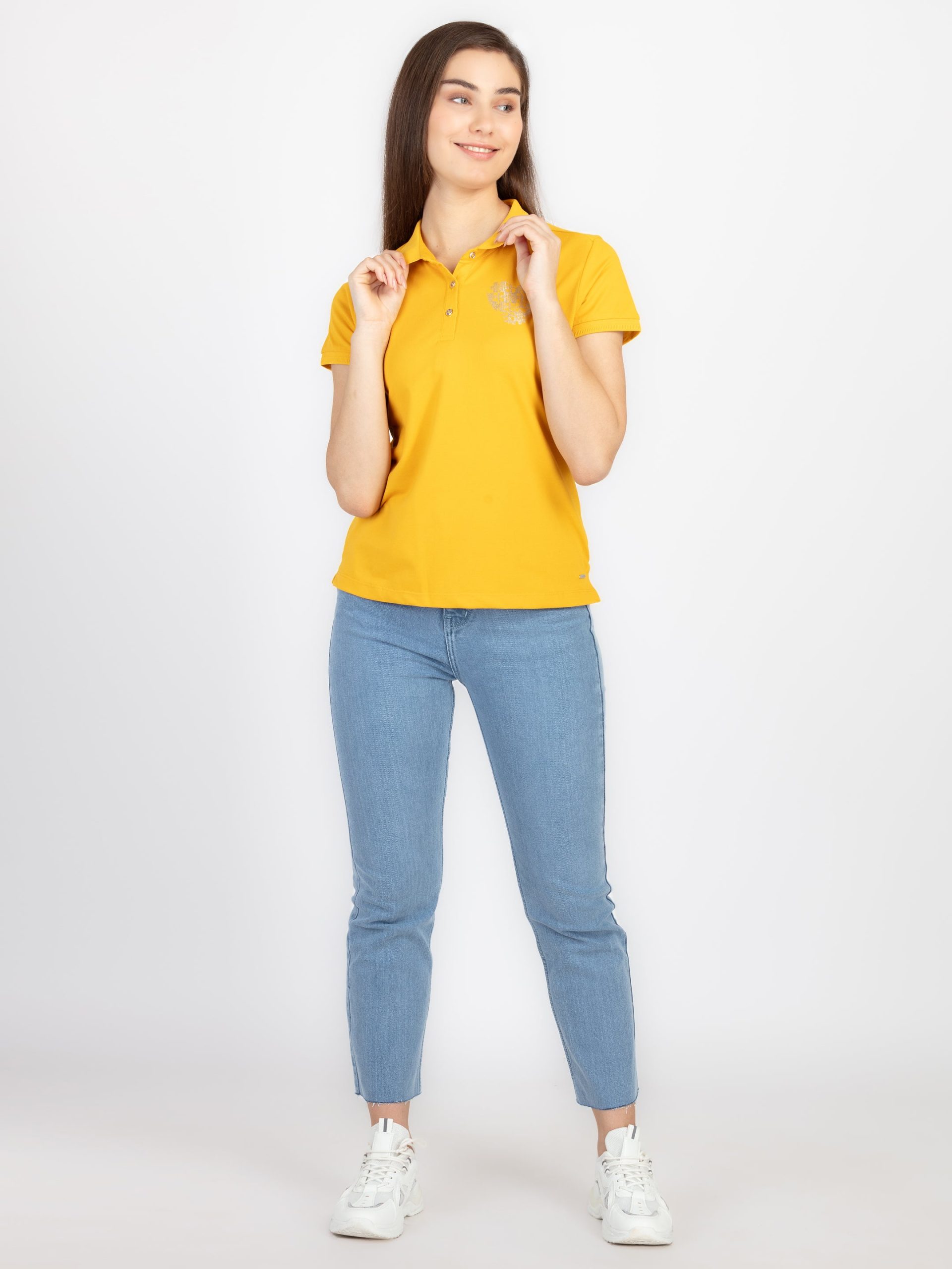 Status Quo Women Chest Printed Round Neck Regular Fit Tshirt