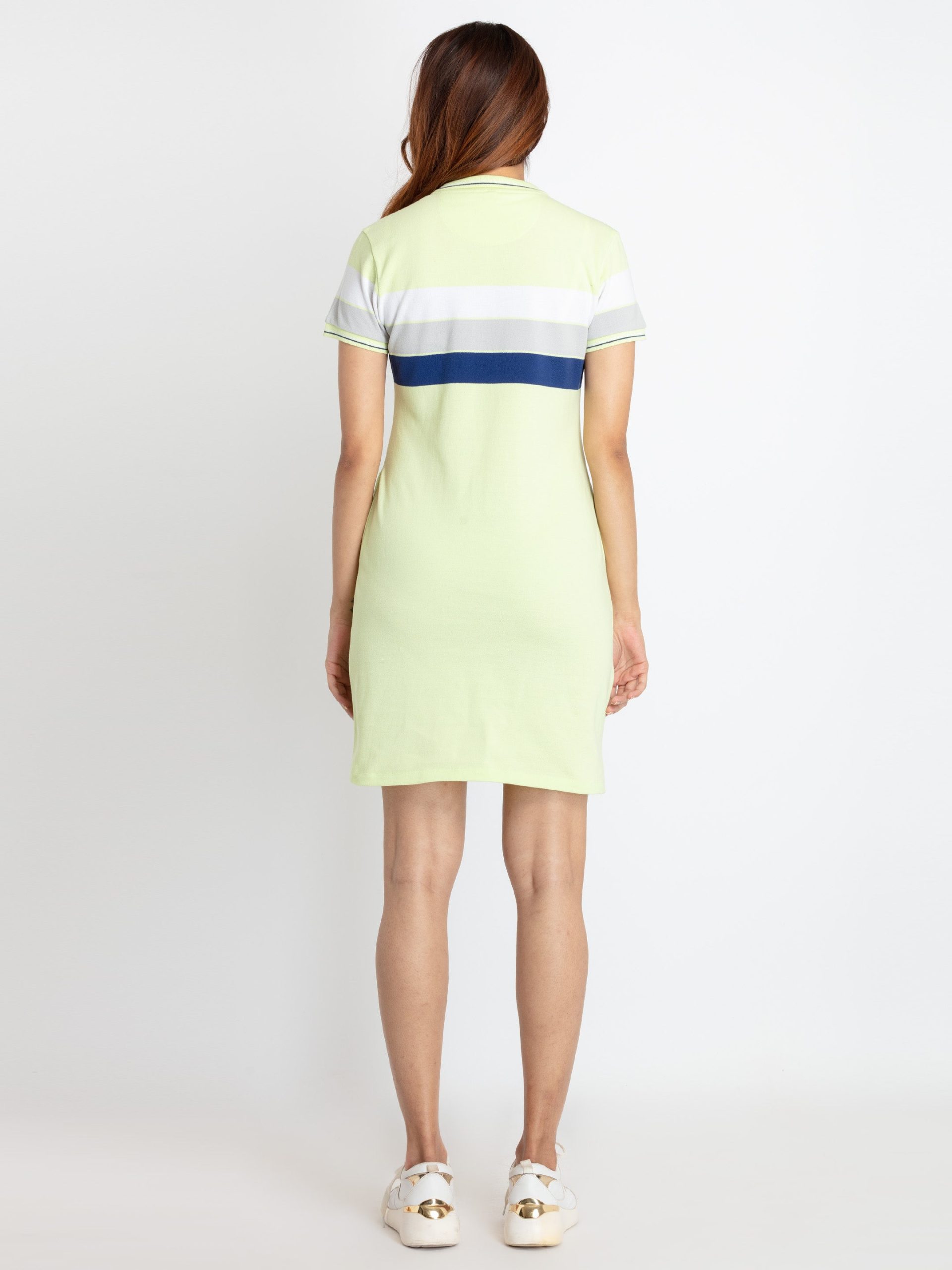 Status Quo Womens Bodycon Striped Polo Dress