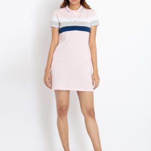 Status Quo Womens Bodycon Striped Polo Dress
