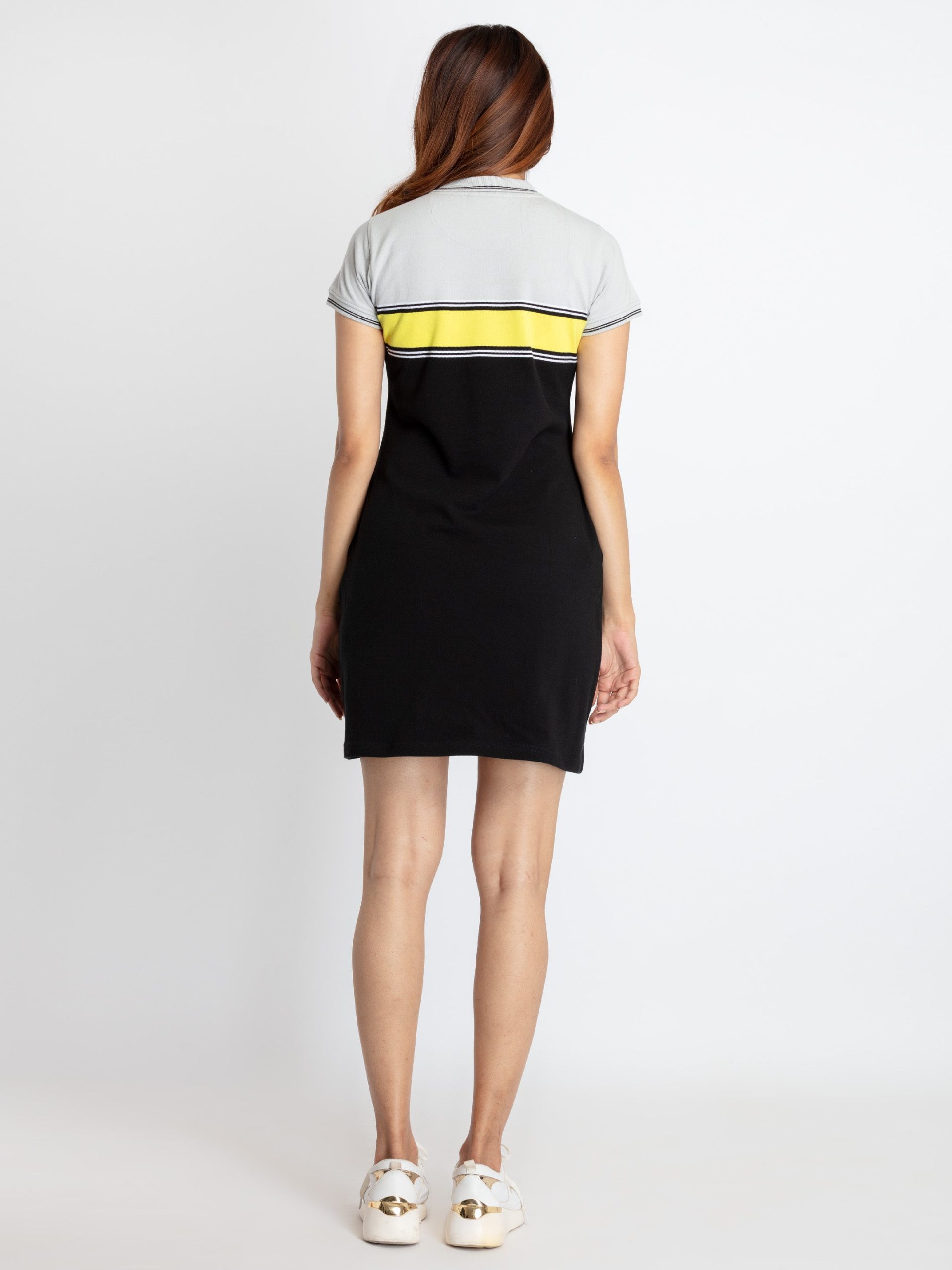 Status Quo Womens Bodycon Striped Polo Dress