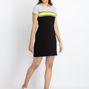 Status Quo Womens Bodycon Striped Polo Dress