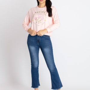 Womens Solid Lightweight Sweatshirt