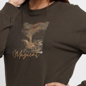 Womens Printed Lightweight Sweatshirt