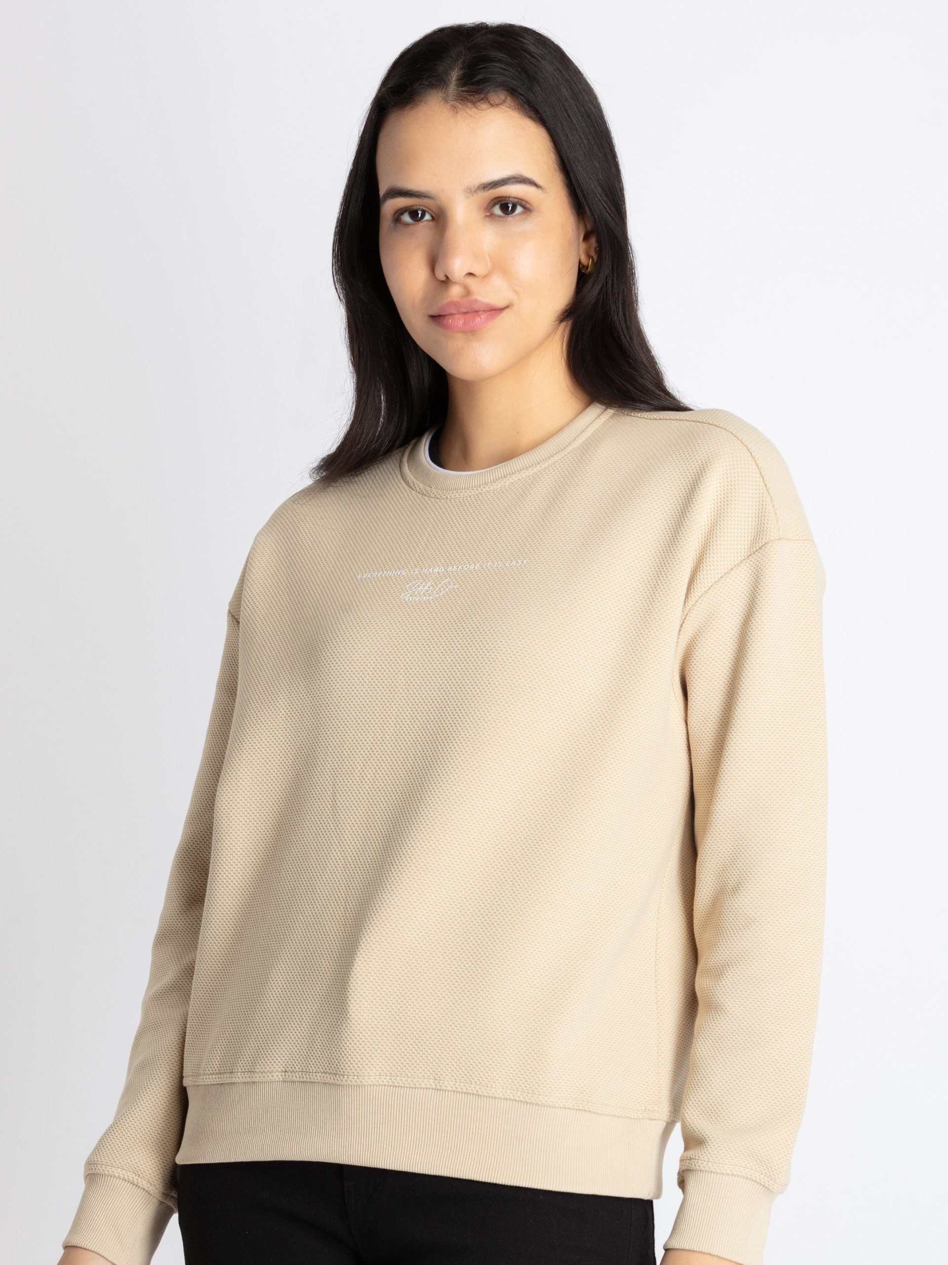 Womens Solid Lightweight Sweatshirt