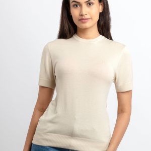 Status Quo Status Quo Women Solid Round Neck Half Sleeves Regular Fit Sweater