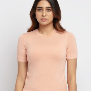 Status Quo Status Quo Women Solid Round Neck Half Sleeves Regular Fit Sweater