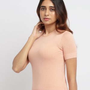 Status Quo Status Quo Women Solid Round Neck Half Sleeves Regular Fit Sweater
