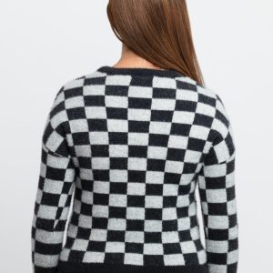 Womens Colour Blocking Round Neck Sweater