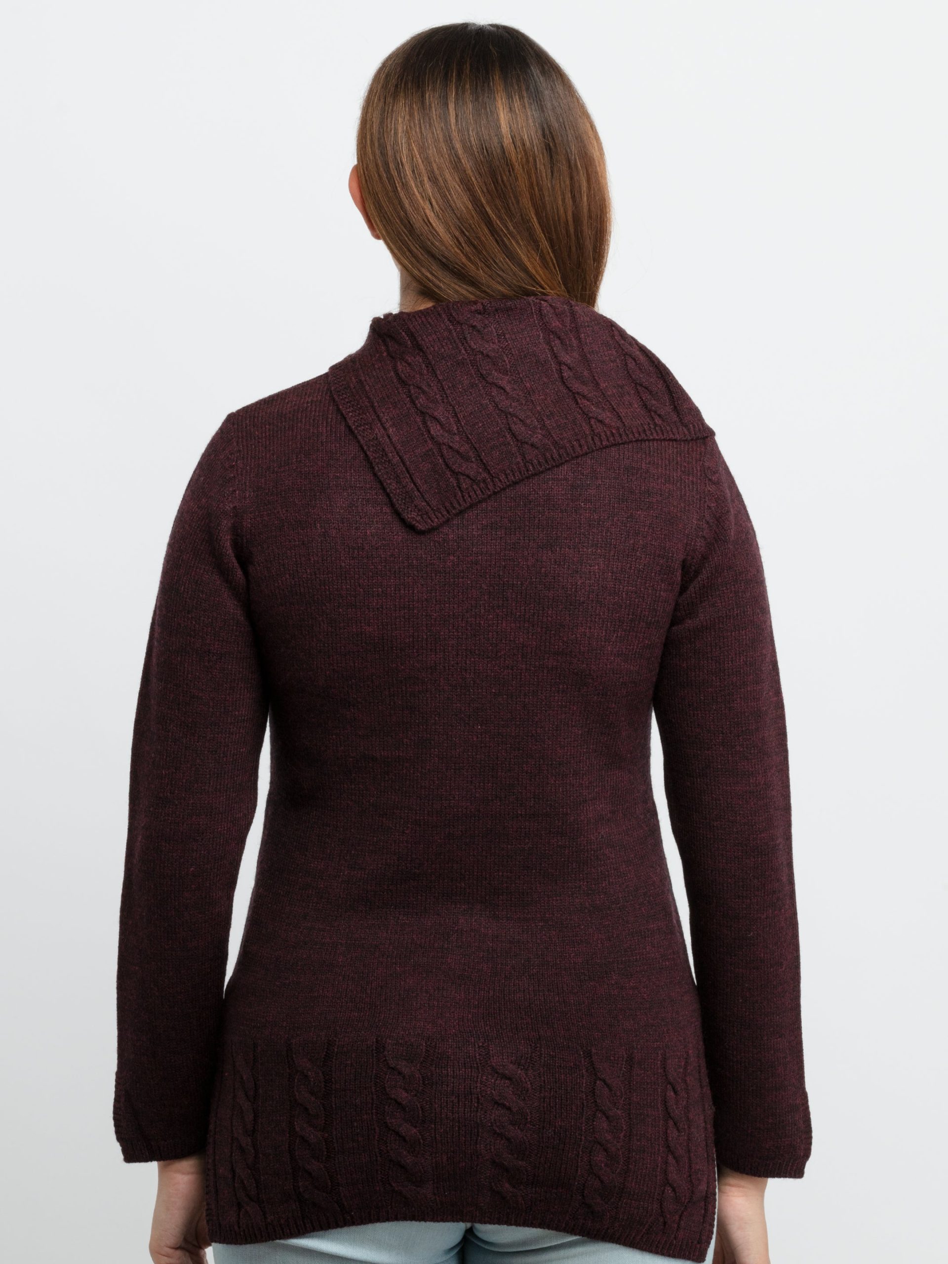 Womens Knitted Cowl Neck Sweater