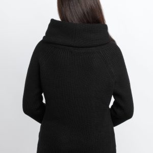 Womens Cable Knit Cowl Neck Sweater