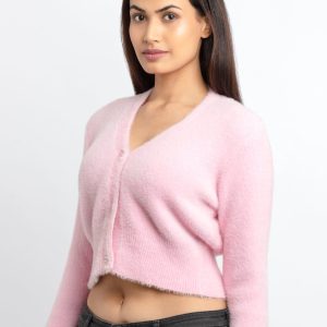 Womens Solid V-Neck Sweater