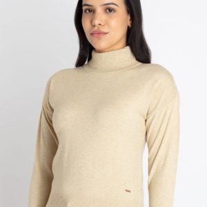 Womens Solid Turtle Neck Sweater