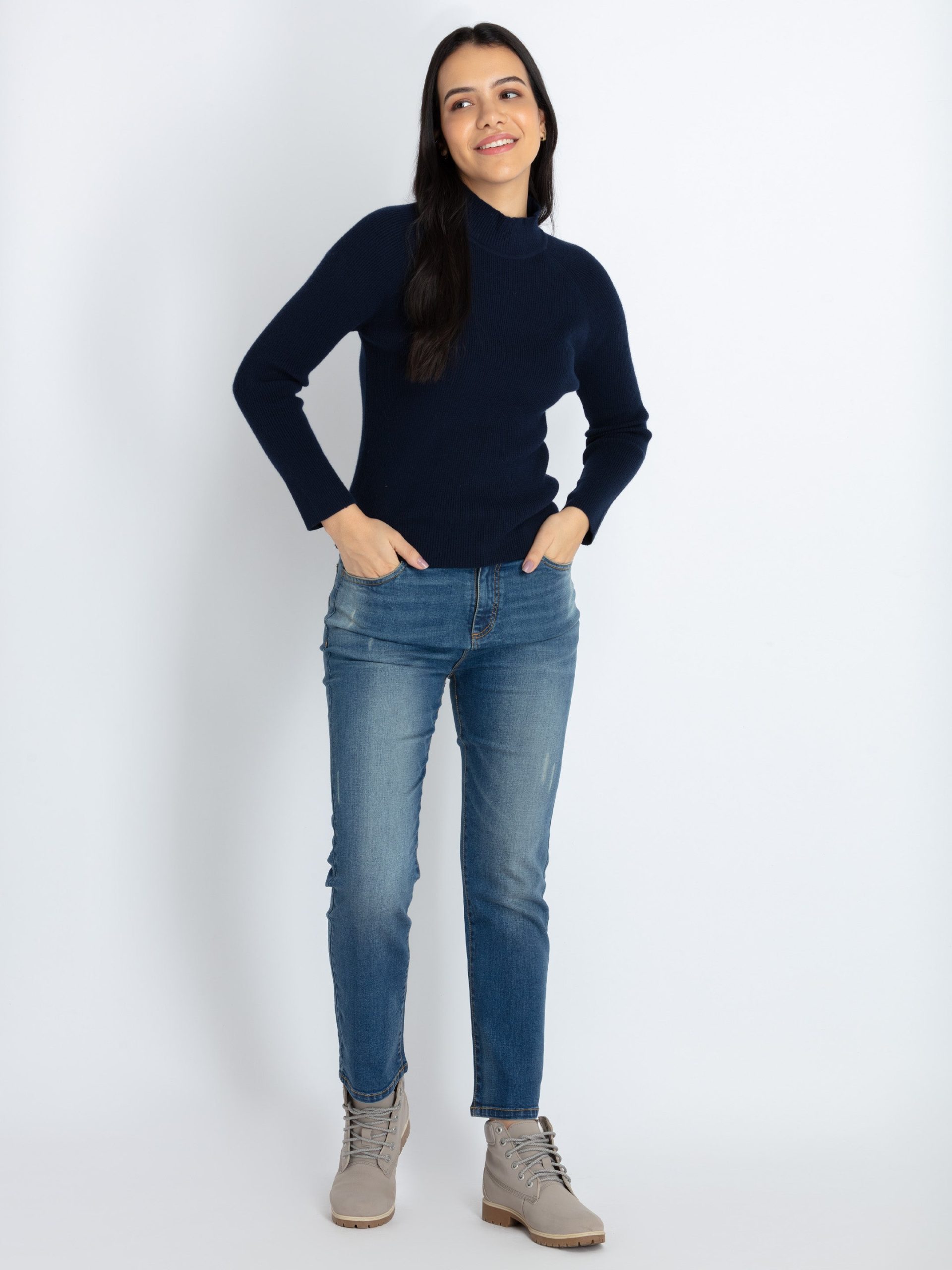 Womens Solid Turtle Neck Sweater