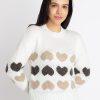 Womens Jacquard Round Neck Sweater