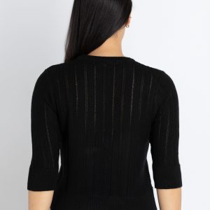 Womens Solid Round Neck Sweater