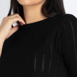 Womens Solid Round Neck Sweater