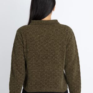 Womens Solid Round Neck Sweater