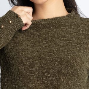 Womens Solid Round Neck Sweater