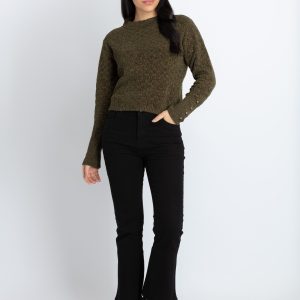 Womens Solid Round Neck Sweater