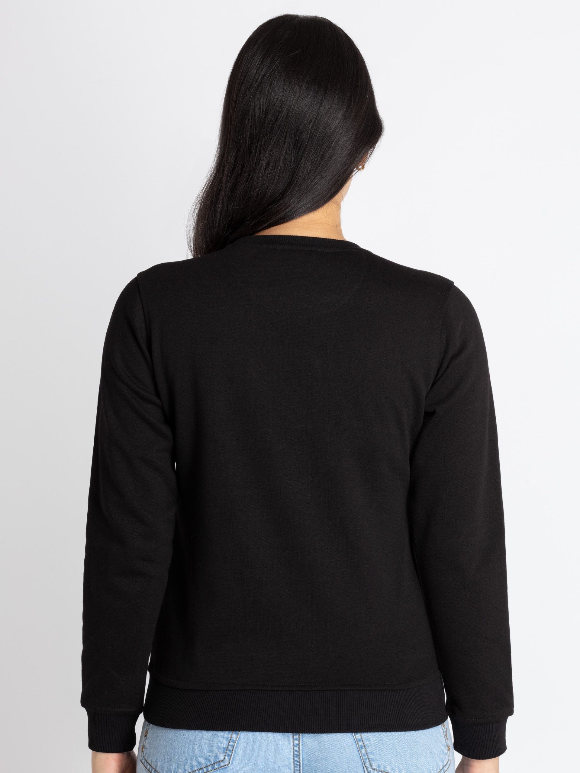 Womens Printed Round Neck Sweatshirt
