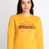 Womens Printed Round Neck Sweatshirt