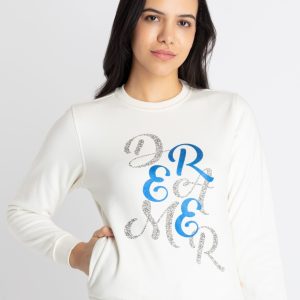 Womens Printed Round Neck Sweatshirt