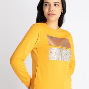 Womens Printed Round Neck Sweatshirt