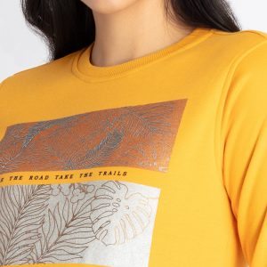 Womens Printed Round Neck Sweatshirt