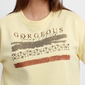 Womens Printed Round Neck Sweatshirt