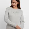 Womens Printed Round Neck Sweatshirt