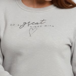 Womens Printed Round Neck Sweatshirt