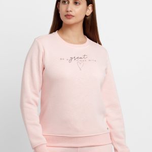 Womens Printed Round Neck Sweatshirt