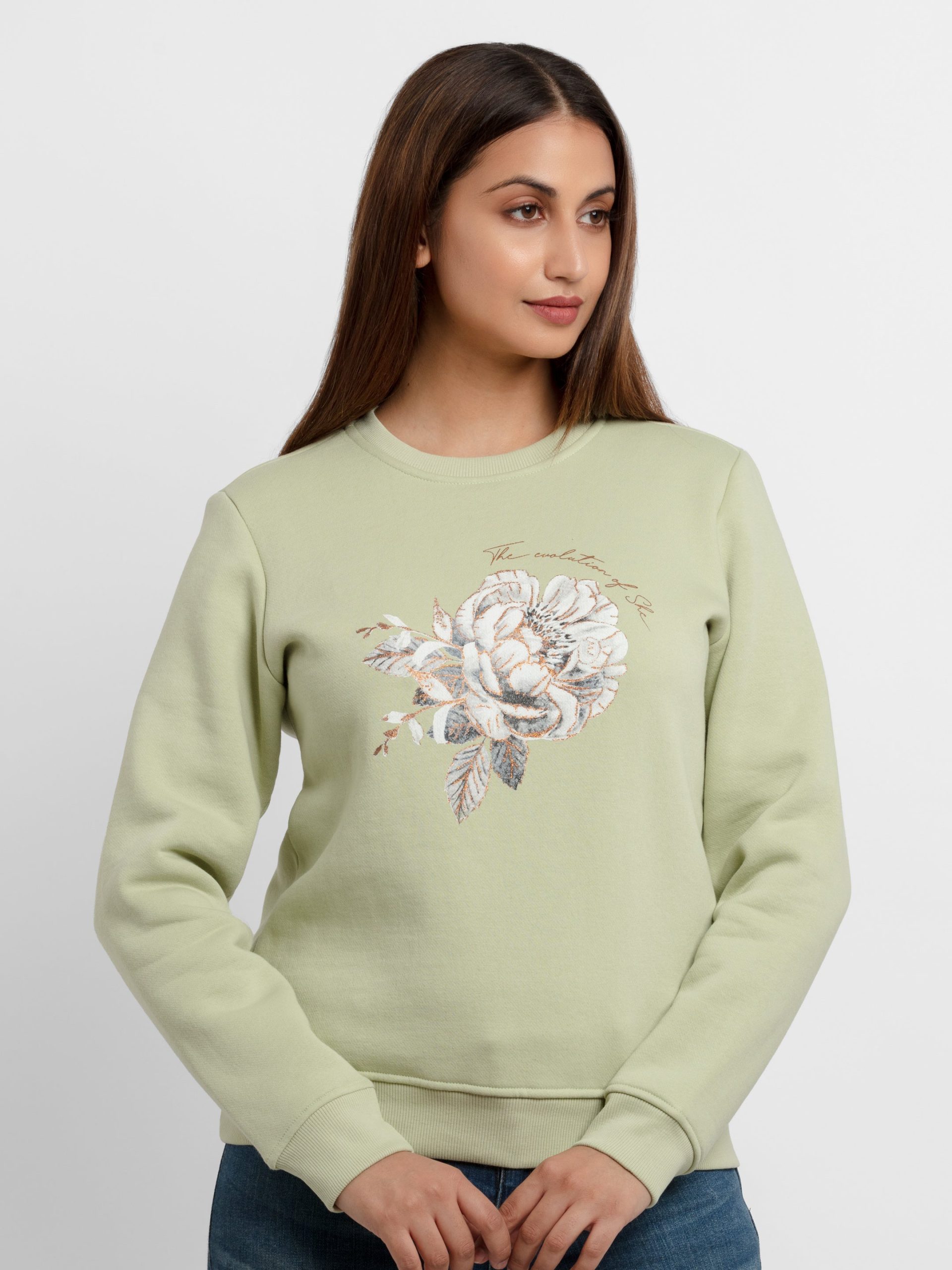 Womens Printed Hooded Sweatshirt