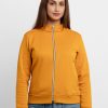 Womens Solid High Neck Sweatshirt