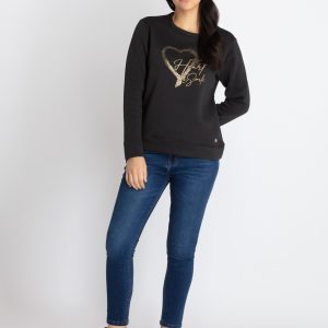 Womens Printed Round Neck Sweatshirt