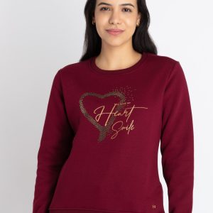 Womens Printed Round Neck Sweatshirt