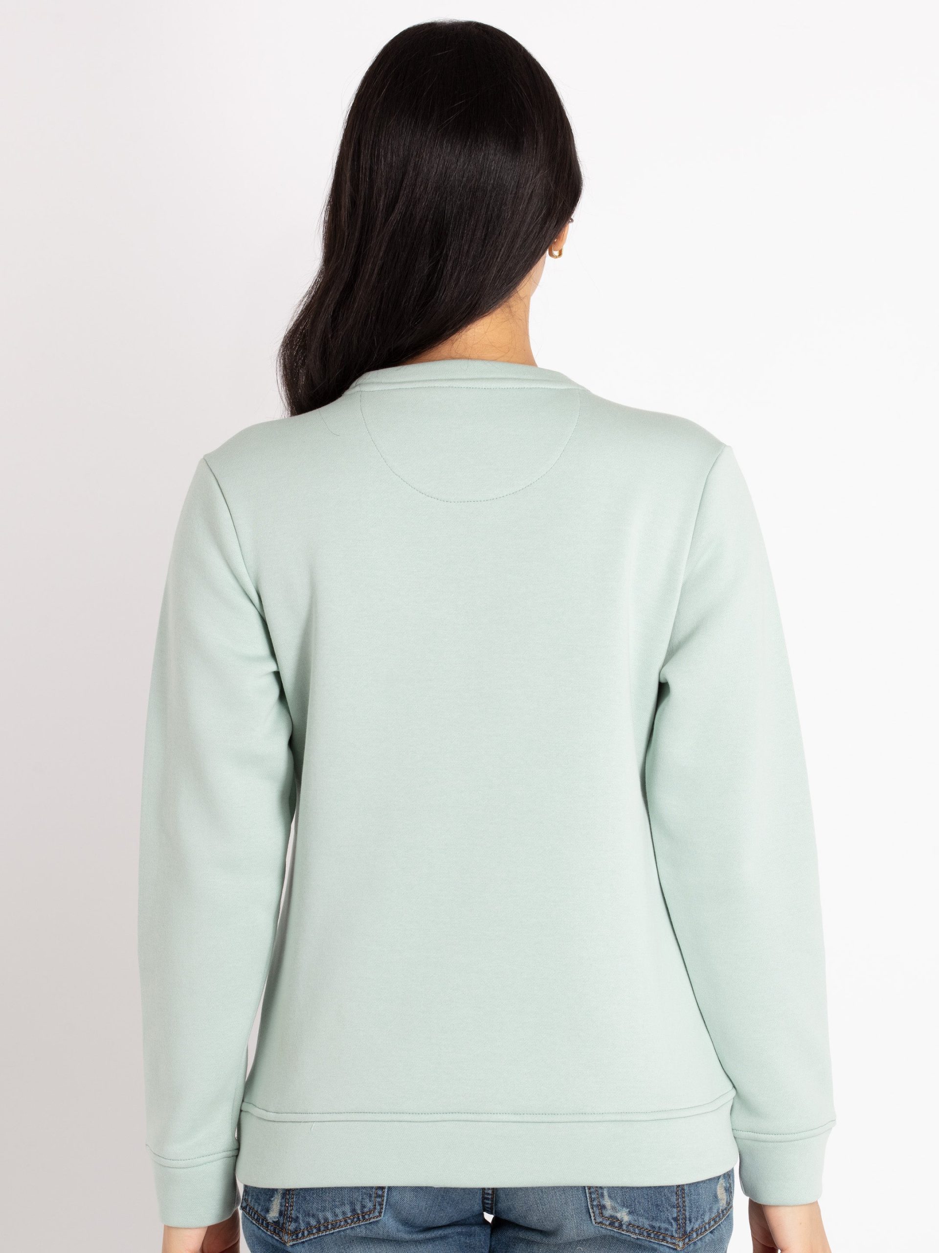 Womens Printed Round Neck Sweatshirt