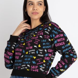 Womens All Over Printed Sweatshirt