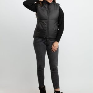 Status Quo Womens Quilted Reversible High Neck Sleeveless Jacket