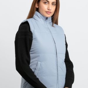 Status Quo Womens Quilted Reversible High Neck Sleeveless Jacket