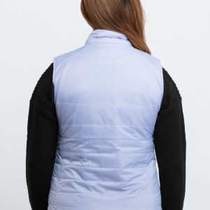 Womens Quilted Reversible High Neck Sleeveless Jacket