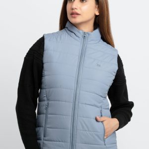 Status Quo Womens Quilted High Neck Sleeveless Jacket