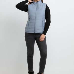 Status Quo Womens Quilted High Neck Sleeveless Jacket
