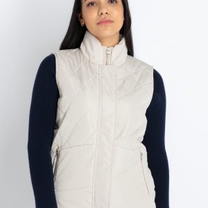 Womens Quilted High Neck Sleeveless Jacket